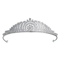 Nouveau Bandeau De Mariée Baroque Rond En Alliage Couronne Haut De Gamme Couronne Zircon main image 2