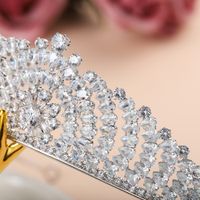 New Baroque Round Alloy Crown  High-end Zircon Crown Bridal Headband main image 5