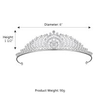 New Baroque Round Alloy Crown  High-end Zircon Crown Bridal Headband main image 6