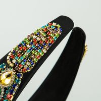 Fashion Inlaid Colored Rhinestones Cloth Baroque Style Wide  Headband Wholesale main image 5