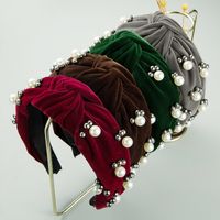 Korea's New High-end Flannel Simple Solid Color Knotted Hairband main image 1