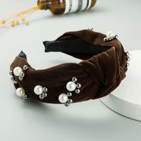 Korea's New High-end Flannel Simple Solid Color Knotted Hairband main image 3
