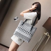 Large-capacity Lace Canvas New Wave One-shoulder Portable Tote Bag Wholesale main image 4