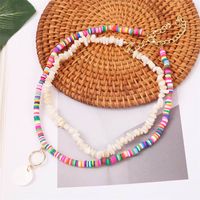 Bohemian Soft Ceramic Gravel Multilayer Creative Shell Beaded Pendant Necklace Wholesale main image 2