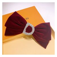 Korean  Retro Rhinestone D Bow Hairpin main image 6