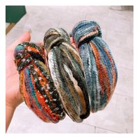Retro New Cashmere Wool Yarn Small Fragrance  Mixed Color Middle Twisted Headband main image 4