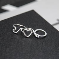 Fashion Personality Airplane Ring Love Leaf Five-piece Joint Finger Ring Bracelet main image 5