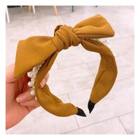 New Retro  Pearl Handmade Tassel  Bow Knot Headband sku image 2
