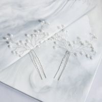 Simple Bridal  New  Hand-woven Pearl Hairpin main image 3