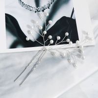 Simple Bridal  New  Hand-woven Pearl Hairpin main image 5