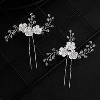 New Korean  Beautiful Antique Hand-woven Crystal Flowers Bridal Hairpin main image 1