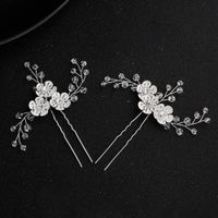 New Korean  Beautiful Antique Hand-woven Crystal Flowers Bridal Hairpin main image 4