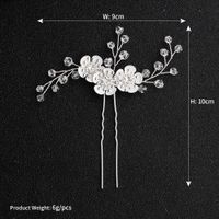 New Korean  Beautiful Antique Hand-woven Crystal Flowers Bridal Hairpin main image 6
