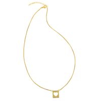Korean Heart-shaped Square Geometric Pendant Diamond-studded Clavicle Chain Necklace Wholesale main image 5