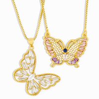 Butterfly Slightly Inlaid Zircon Necklace Simple Clavicle Chain Wholesale main image 2