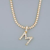 New 26 English Alphabet Necklaces Creative Jewelry Diamond Alphabet Necklace Wholesale main image 3