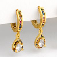 Fashion Creative Crown Diamond Micro-inlaid Color Zircon  Earrings main image 3