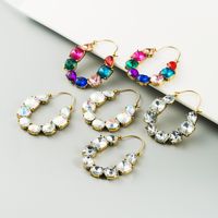 Exaggerated Fashion Alloy Diamond-studded Color Acrylic Earrings Wholesale main image 1