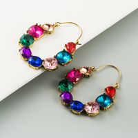 Exaggerated Fashion Alloy Diamond-studded Color Acrylic Earrings Wholesale main image 3