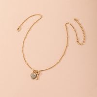 Korea's New Full Diamond Love Key Necklace Simple Clavicle Chain Jewelry Wholesale main image 1