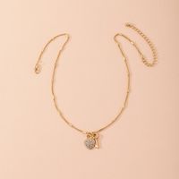 Korea's New Full Diamond Love Key Necklace Simple Clavicle Chain Jewelry Wholesale main image 3
