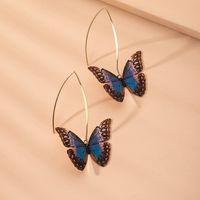 Boucles D&#39;oreilles Pour Femmes Coréenne Simple Impression Papillon En Gros main image 1