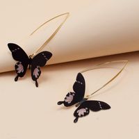 Boucles D&#39;oreilles Pour Femmes Coréenne Simple Impression Papillon En Gros main image 3