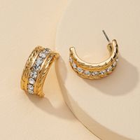 Hot Selling Fashion Metal Diamond Earrings Wholesale main image 1