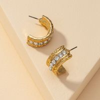 Hot Selling Fashion Metal Diamond Earrings Wholesale main image 4