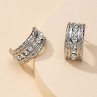 Hot Selling Mode Metall Diamant Ohrringe Großhandel main image 5