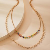 New Bohemian Clan Style Colored Rice Bead Necklace Simple Multi-layer Clavicle Chain Wholesale main image 6