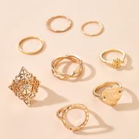 Hot Selling Fashion Cross Simple Hollow Love Round 8-piece Ring Set Wholesale main image 3