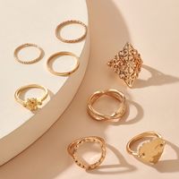 Hot Selling Fashion Cross Simple Hollow Love Round 8-piece Ring Set Wholesale main image 4