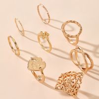 Hot Selling Fashion Cross Simple Hollow Love Round 8-piece Ring Set Wholesale main image 5