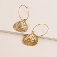 Hot Selling Fashion Metal Texture Earrings Alloy Shell Earrings Wholesale main image 1