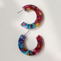 New Color Acrylic C-shaped Earrings main image 1