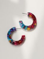 New Color Acrylic C-shaped Earrings main image 3