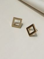 New Alloy Texture  Geometric Simple  Earrings main image 3