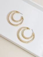 Hot Selling Fashion Metal Texture C-shaped Earrings Wholesale main image 3