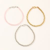Fashion Beaded Rose Gold Bracelet Three-piece Set Wholesale main image 1