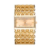 Moda Temperamento Rectangular Banda De Acero Para Mujer Pulsera Diamante Correa Ancha Reloj De Cuarzo main image 2