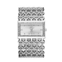 Fashion Temperament Rectangular Steel Band Ladies Bracelet Diamond Wide Strap Quartz Watch main image 4