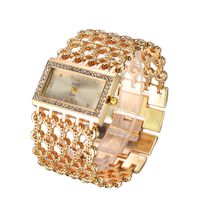 Fashion Temperament Rectangular Steel Band Ladies Bracelet Diamond Wide Strap Quartz Watch main image 5