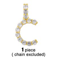New 26 English Alphabet Necklaces Creative Jewelry Diamond Alphabet Necklace Wholesale sku image 2