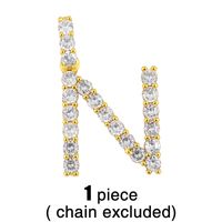 New 26 English Alphabet Necklaces Creative Jewelry Diamond Alphabet Necklace Wholesale sku image 13