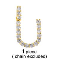 New 26 English Alphabet Necklaces Creative Jewelry Diamond Alphabet Necklace Wholesale sku image 19