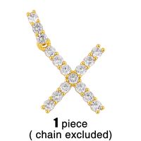 New 26 English Alphabet Necklaces Creative Jewelry Diamond Alphabet Necklace Wholesale sku image 22