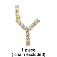 New 26 English Alphabet Necklaces Creative Jewelry Diamond Alphabet Necklace Wholesale sku image 23