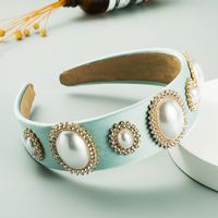 Hot Selling Mode Übertrieben Große Perle Volldiamant Stirnband Großhandel sku image 1