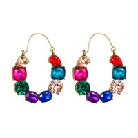 Exaggerated Fashion Alloy Diamond-studded Color Acrylic Earrings Wholesale sku image 2